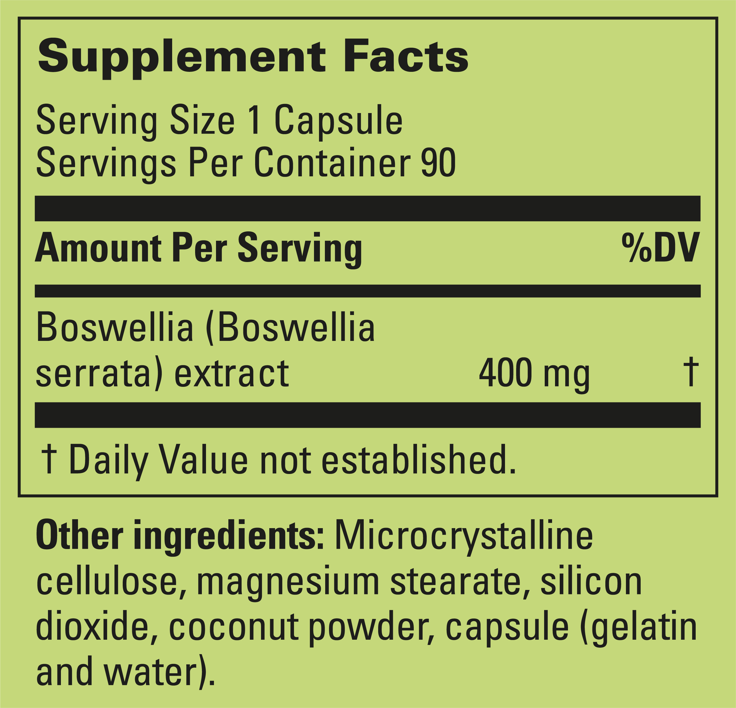 Supplement Label