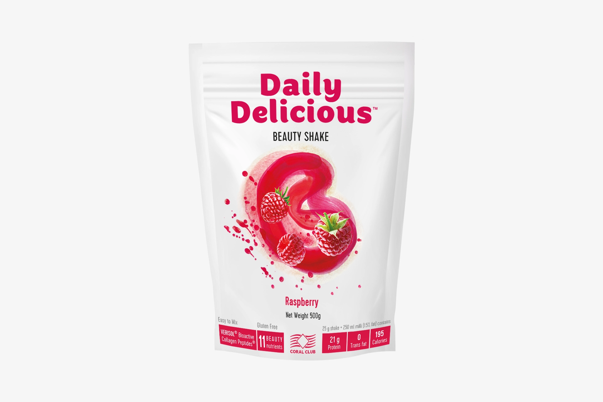 Daily Delicious Beauty Shake cu aromă de zmeură